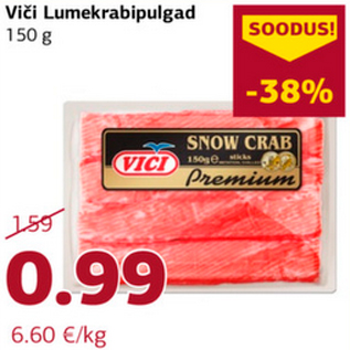 Allahindlus - Vici Lumekrabipulgad 150 g