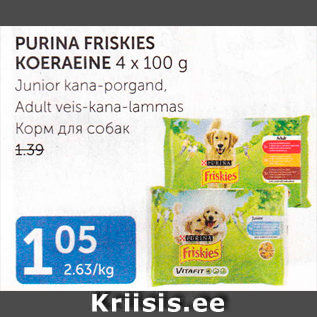 Allahindlus - PURINA FRISKIES KOERAEINE 4 X 100 G