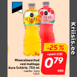 Allahindlus - Mineraliseeritud vesi mahlaga Aura Schörle, 750 ml