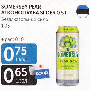 Allahindlus - SOMERSBY PEAR ALKOHOLIVABA SIIDER 0,5 L