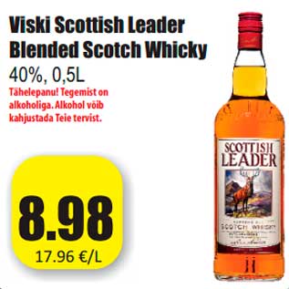 Allahindlus - Viski Scottish Leader Blended Scotch Whicky