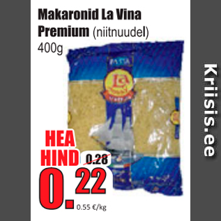 Allahindlus - Makaronid La Vina Premium