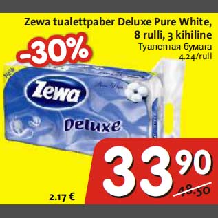 Allahindlus - Zewa tualettpaber Deluxe Pure White