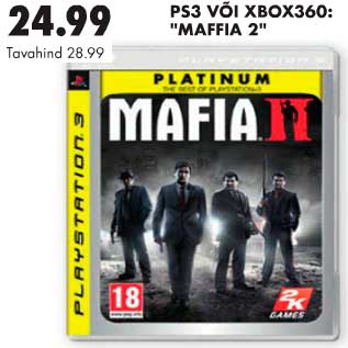 Allahindlus - PS3 või XBOX360 Maffia 2