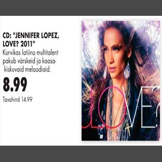 Allahindlus - CD Jennifer Lopez,Love? 2011