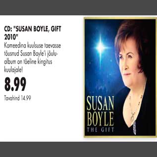 Allahindlus - CD Susan Boyle,Gift 2010