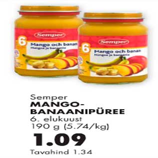 Скидка - Манго-банановое пюре с 6 месяцев