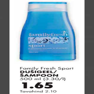 Allahindlus - Family Fresh Sport dušigeel/šampoon