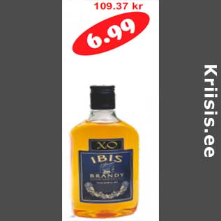 Allahindlus - Brändi Ibis XO 36% 0,5 l pet(13,98l)