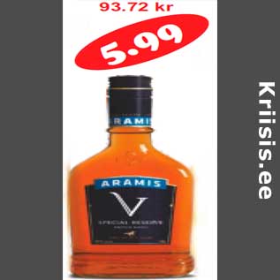 Allahindlus - Muu piiritusejook Aramis V 36% 0,5 l(11,98l)