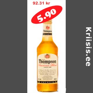 Allahindlus - Viski Old Thompson 40% 0,5 l(11,80l)