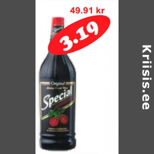 Allahindlus - Aromatiseeritud puuviljavein Special Rasberry 13% 1 l