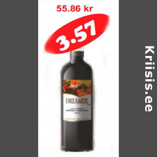 Allahindlus - Geogr. tähisega lauavein Dreamer Late Harvest Cabernet 12% 0,75 l(4,76l)