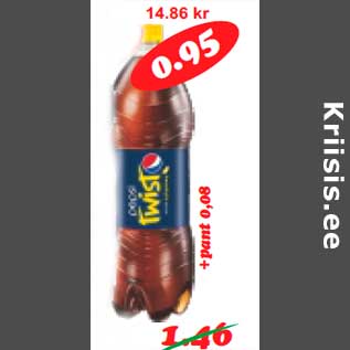 Allahindlus - Karastusjook Pepsi Twist 2 l(0,48l)