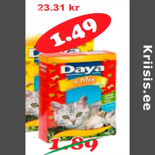 Allahindlus - Daya 4 Mix kuivtoit kassidele 1 kg,2 sorti