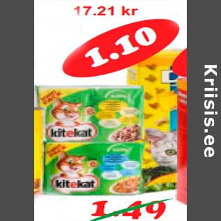 Allahindlus - KiteKat kiisueine 4 x 100 g 2 maitset (2,75kg)