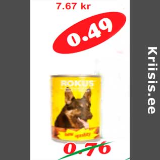 Allahindlus - Rokus konservtoit koertele 410 g, linnuliha(1,20kg)