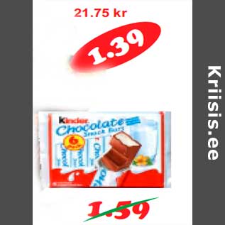 Allahindlus - Šokolaad Kinder Maxi 126 g(11,03kg)