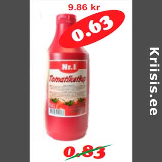 Allahindlus - Tomatiketšup Nr 1, 950 g(0,66kg)