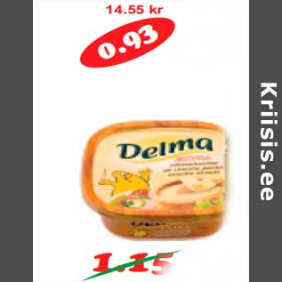 Allahindlus - Delma Extra poolrasvane margariin 39%500g(1,86kg)
