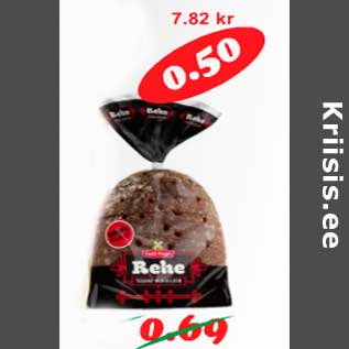 Allahindlus - Rehe rukkileib 600 g(0,83kg), Eesti Pagar