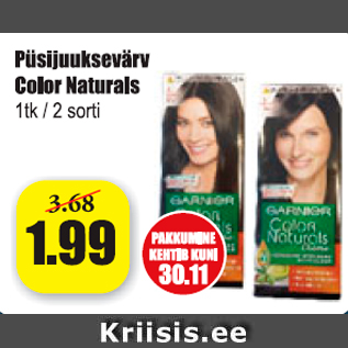 Allahindlus - Püsijuuksevärv Color Naturals