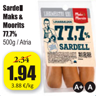 Allahindlus - Sardell Maks&Moorits 77,7%