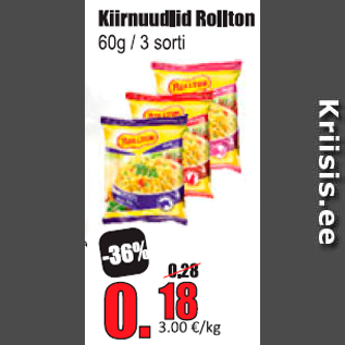 Скидка - Лапша быстрого приготовления Rollton