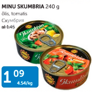 Allahindlus - MINU SKUMBRIA 240 g