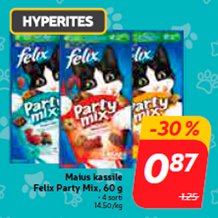 Скидка - Лакомство для кошки Felix Party Mix, 60 г