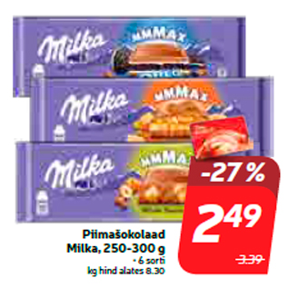 Allahindlus - Piimašokolaad Milka, 250-300 g