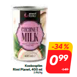 Скидка - Кокосовое молоко Rimi Planet, 400 мл
