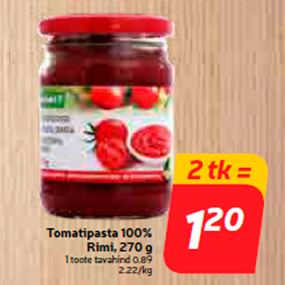 Allahindlus - Tomatipasta 100% Rimi, 270 g