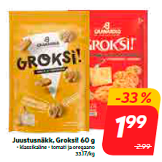 Скидка - Закуска сырная, Groksi! 60 г