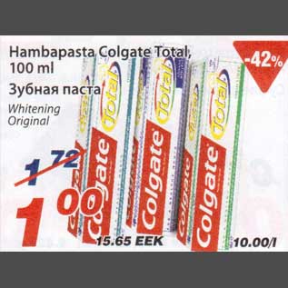 Allahindlus - Hambapasta Colgate Total