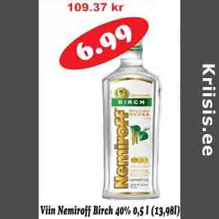 Скидка - Водка Nemiroff Birch 40% 0,5л