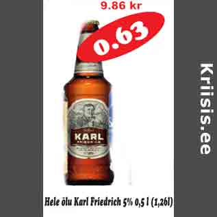 Allahindlus - Hele õlu Karl Friedrich 5% 0,5l