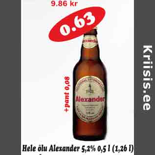 Allahindlus - Hele õlu Alexander 5,2% 0,5l
