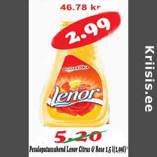 Allahindlus - Pesuloputusvahend Lenor Citrus Rose 1,5l