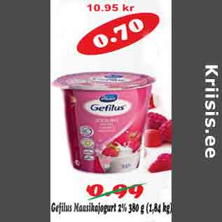 Скидка - Клубничный йогурт Gefilus, 2%, 380г