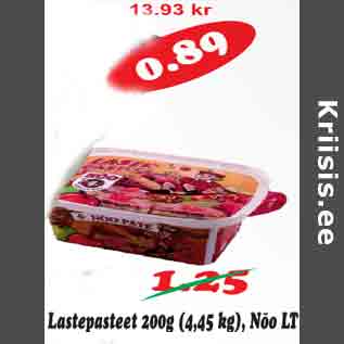 Allahindlus - Lastepasteet 200 g,Nõo LT