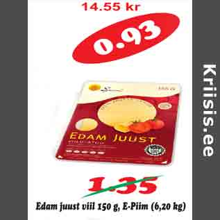 Allahindlus - Edam juust viil 150g,E-Piim