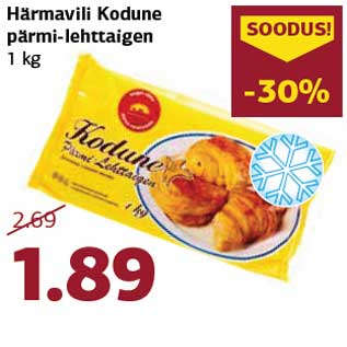 Allahindlus - Härmavili Kodune pärmi-lehttaigen 1 kg