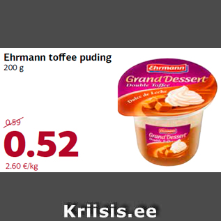 Allahindlus - Ehrmann toffee puding 200 g