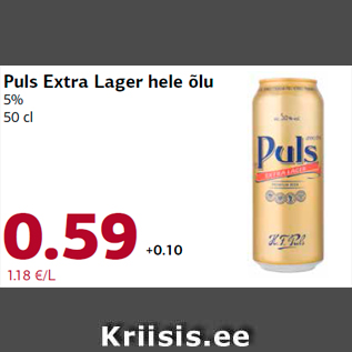Allahindlus - Puls Extra Lager hele õlu