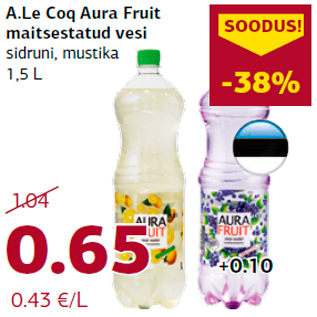 Allahindlus - A.Le Coq Aura Fruit maitsestatud vesi