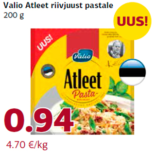 Allahindlus - Valio Atleet riivjuust pastale 200 g