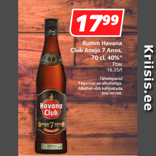 Allahindlus - Rumm Havana Club Anejo 7 Anos