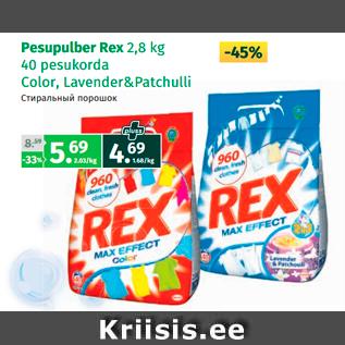 Allahindlus - Pesupulber Rex 2,8 kg