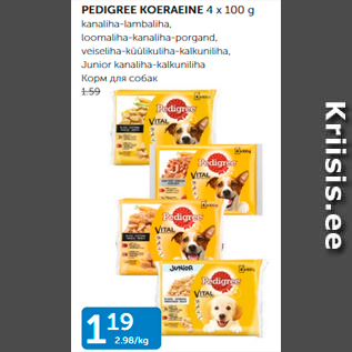 Allahindlus - PEDIGREE KOERAEINE 4 X 100 G